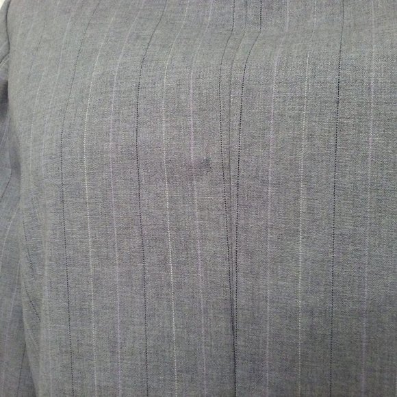 Vintage 90s Pendleton Savvy Wool Stretch Pinstripe Blazer Ladies-8 Repaired Grey - Picture 10 of 12